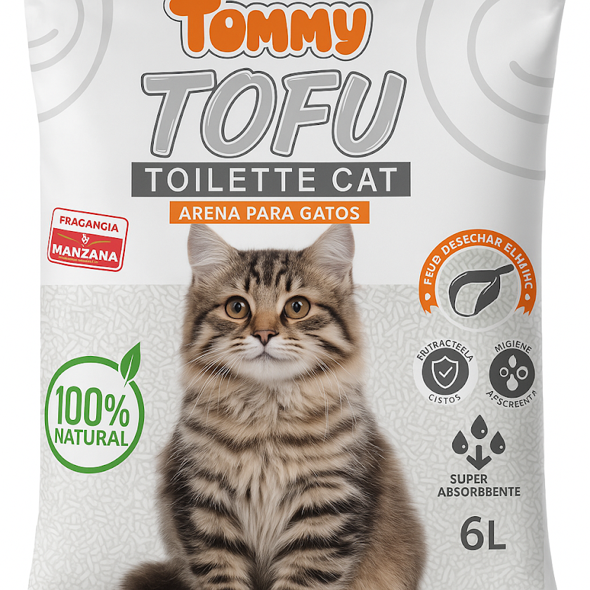 Arena para Gato Tofu con Fragancia a Manzana – 100% Natural y Biodegradable