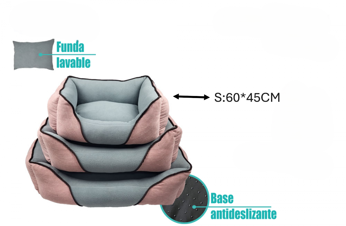 Cama de Perros de Pana Lavable Cama para Perro Desmontable – Máximo Confort