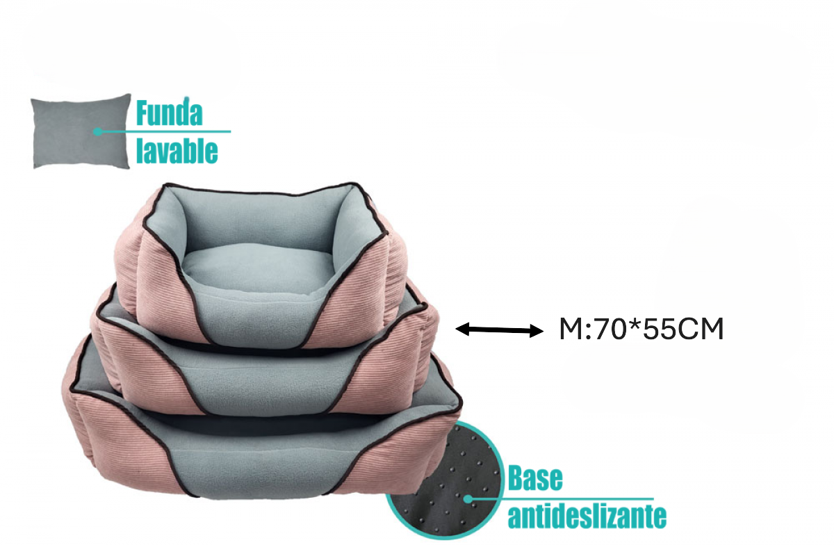 Cama de Perros de Pana Lavable Cama para Perro Desmontable – Máximo Confort