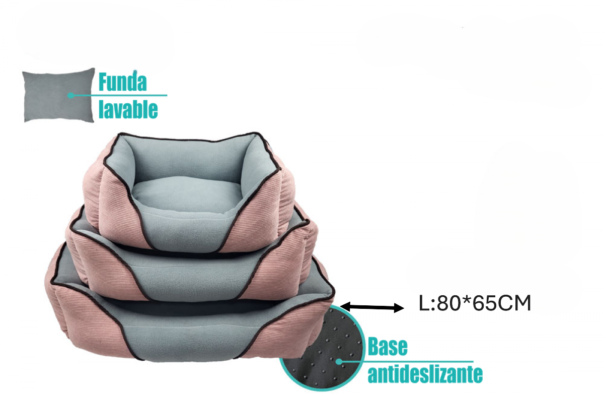Cama de Perros de Pana Lavable Cama para Perro Desmontable – Máximo Confort