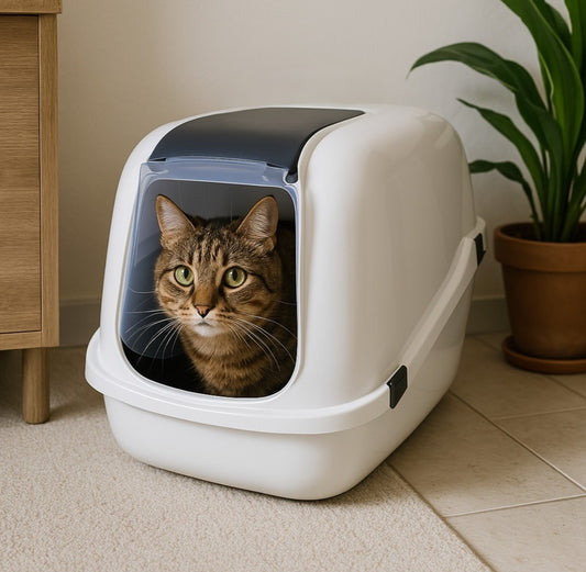 Arenero para Gato Cerrado con Puerta Abatible – Higiene, Privacidad y Estilo