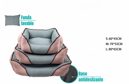 Cama de Perros de Pana Lavable Cama para Perro Desmontable – Máximo Confort